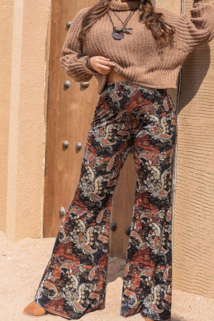 Bohemian Plus Size Wide Leg Pants - minbolu -