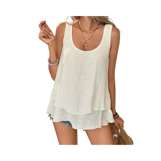 Boho Scoop Neck Tank - Summer Essential - minbolu -