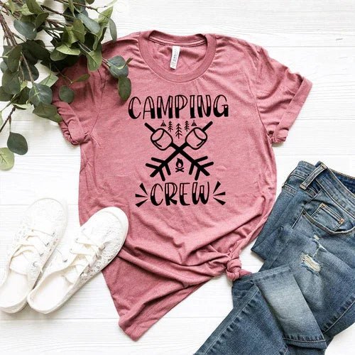 Camping Crew Marshmallow Tee - minbolu -
