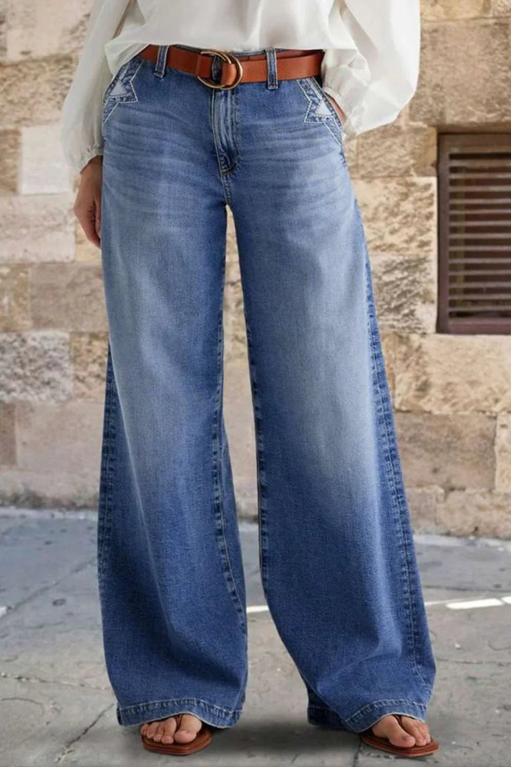 Embroidered Straight Leg Jeans - Stylish & Comfortable - minbolu -