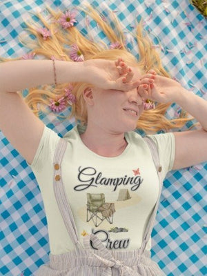 Glamping Crew Camping T-Shirt | Women's Boho Outdoor Tee - minbolu -