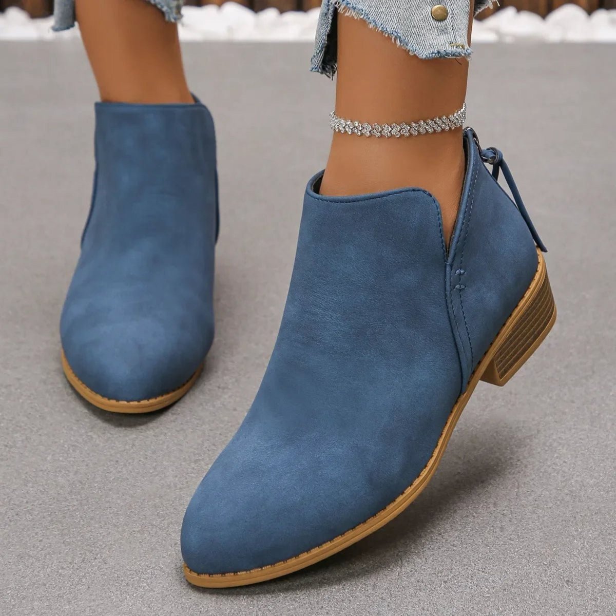 minbolu Classic Block Heel Ankle Boots - Versatile Comfort & Style - Ankle Boots - minbolu