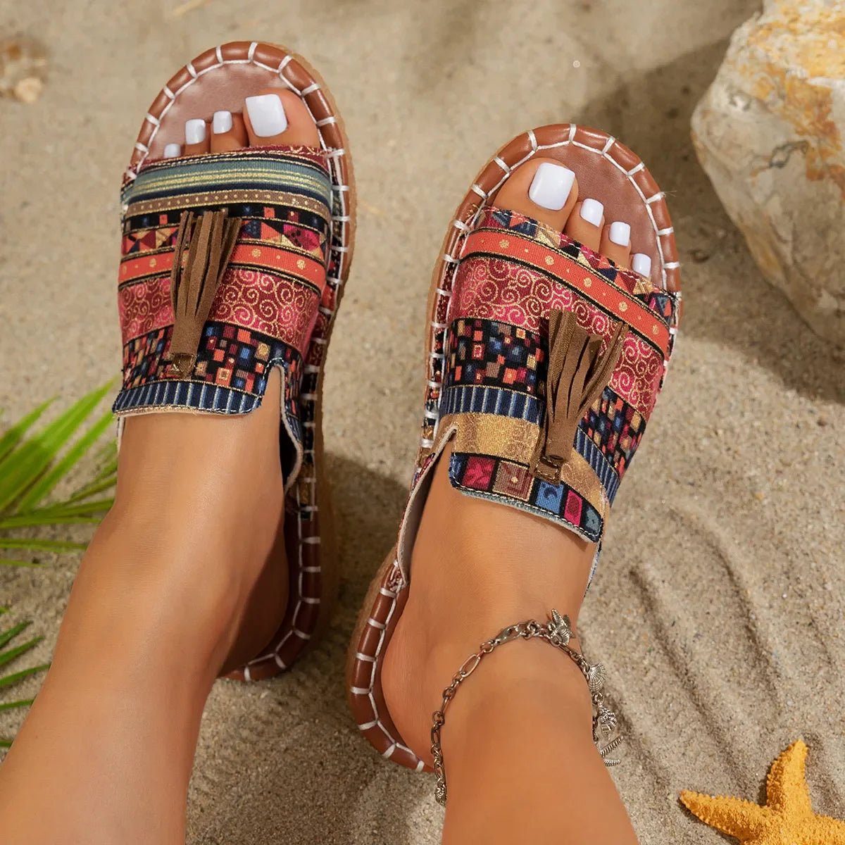 Tassel Open Toe Sandals - minbolu -