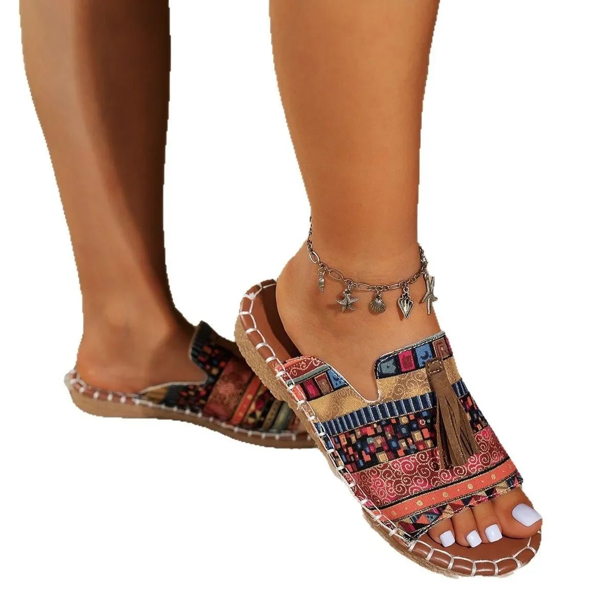Tassel Open Toe Sandals - minbolu -