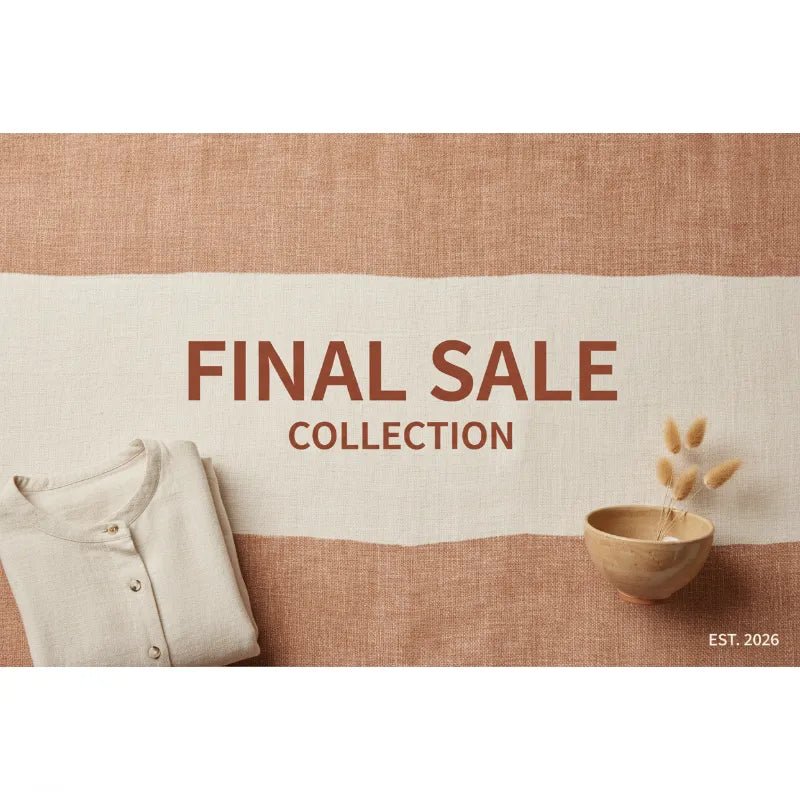 collection banner stating final sale collection on minimalist fabrick background