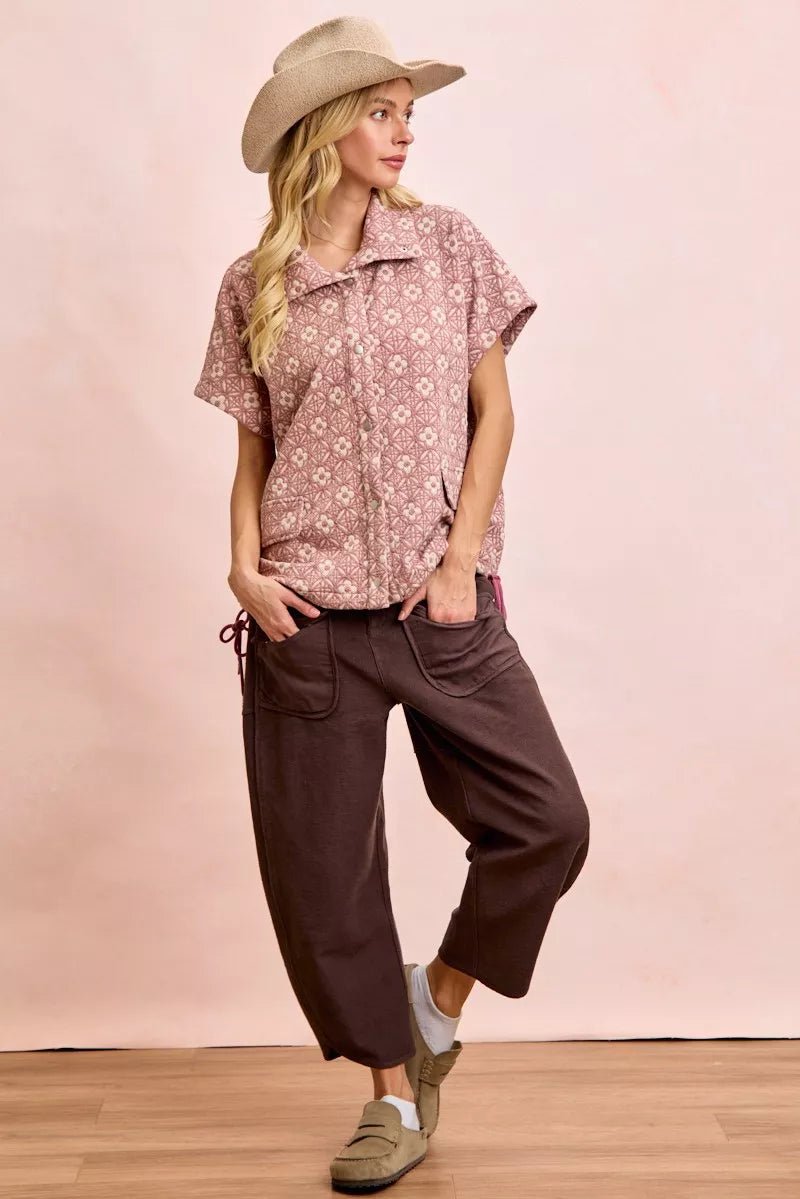 BiBi Washed Terry Pants with Pockets - minbolu -