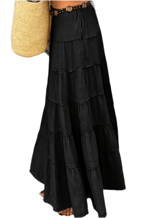 Boho Chic Tiered Maxi Skirt - Versatile & Stylish - minbolu -