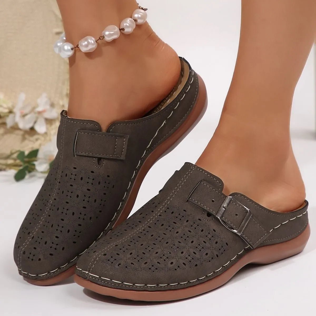 Boho Platform Loafers - Women's Round Toe Comfort Shoes - minbolu -