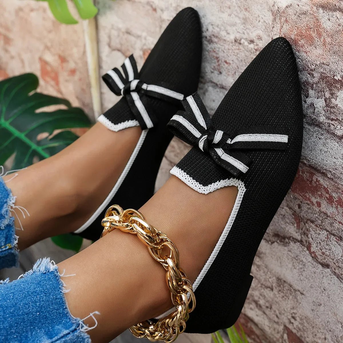 Boho Point Toe Flats - Women's Slip-On Comfort Shoes - minbolu -