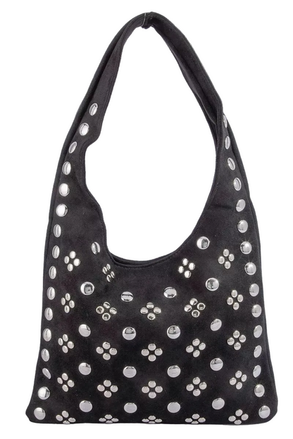 Fame Studded Rivets Hobo Shoulder Bag