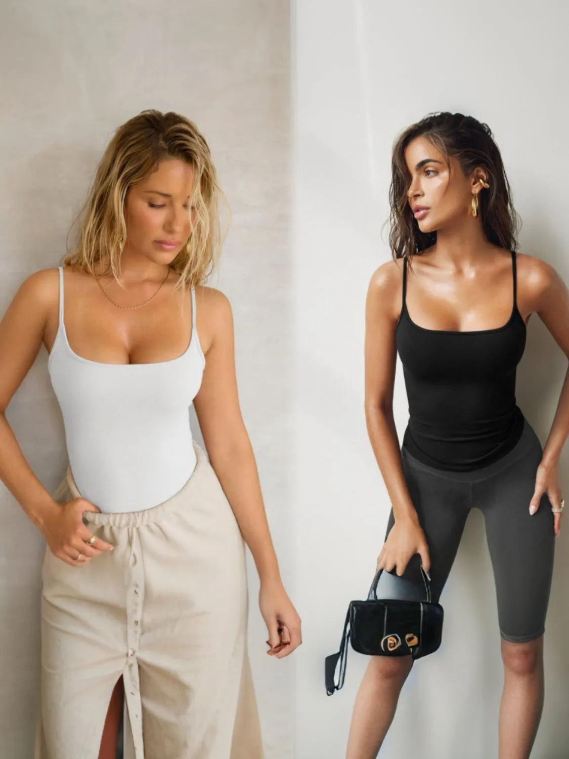 Square Neck 2 Piece Cami - minbolu -