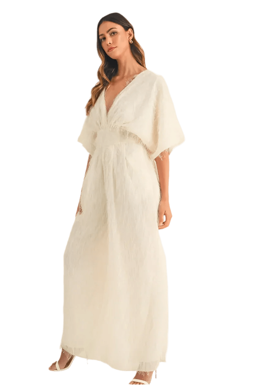 Fluffy Deep V Neck Wide Leg Jumpsuit - minbolu -