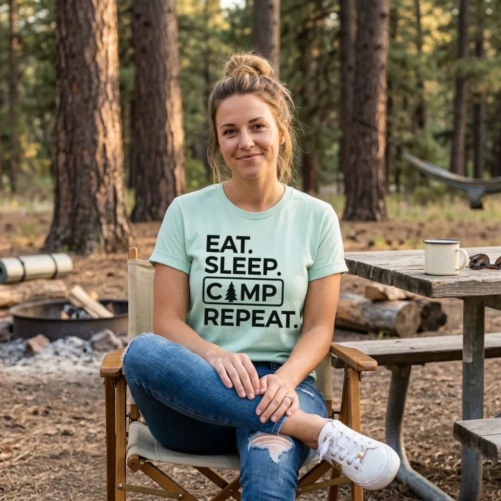 Eat Sleep Camp Repeat T-shirt