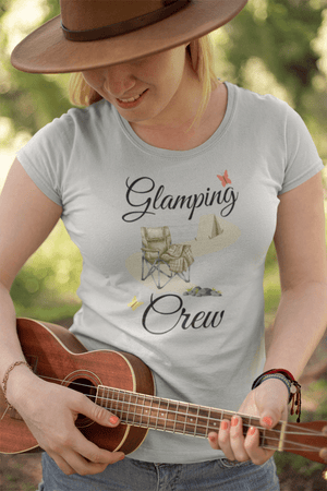 Glamping Crew Camping T-Shirt | Women's Boho Outdoor Tee - minbolu -