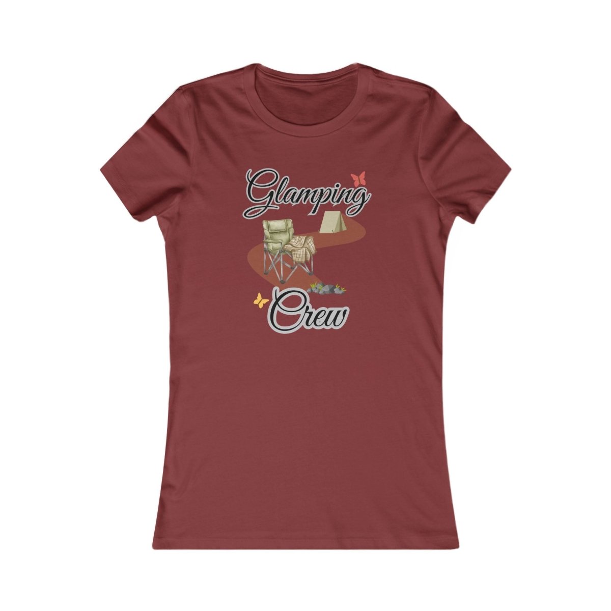 Glamping Crew Camping T-Shirt | Women's Boho Outdoor Tee - minbolu -