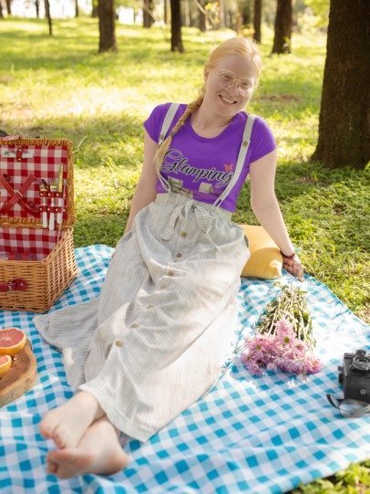 Glamping Crew Camping T-Shirt | Women's Boho Outdoor Tee - minbolu -