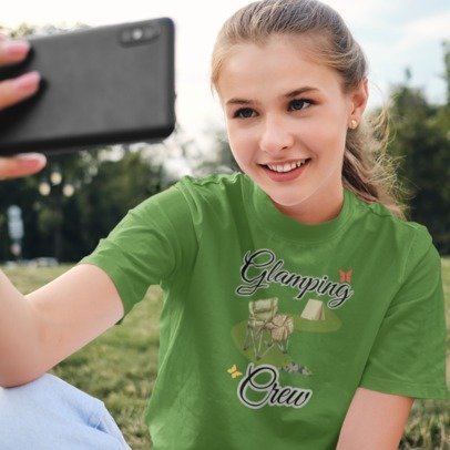 Glamping Crew Camping T-Shirt | Women's Boho Outdoor Tee - minbolu -