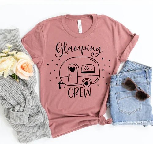 Glamping Crew Camping T-Shirt - Soft Unisex Tee - minbolu -