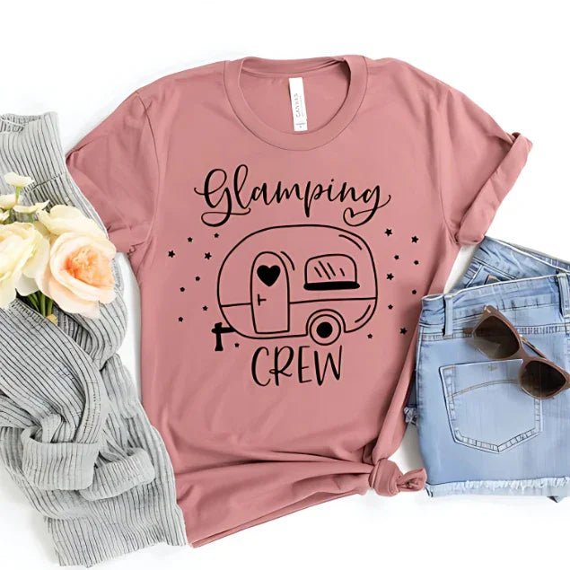 Glamping Crew Camping T-Shirt - Soft Unisex Tee - minbolu -