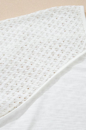 Openwork High-Low Oversized Top - minbolu -