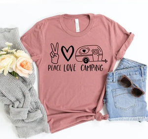 Peace Love Camping T-shirt - minbolu -