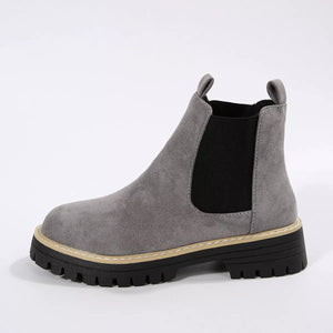 Round Toe Block Heels Boots - minbolu -