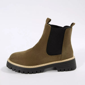 Round Toe Block Heels Boots - minbolu -