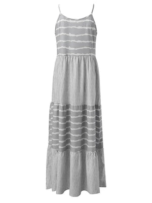 Striped Sleeveless Cami Dress - Summer Essential - minbolu -