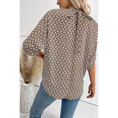 Tie Back Slit Half Sleeve Blouse