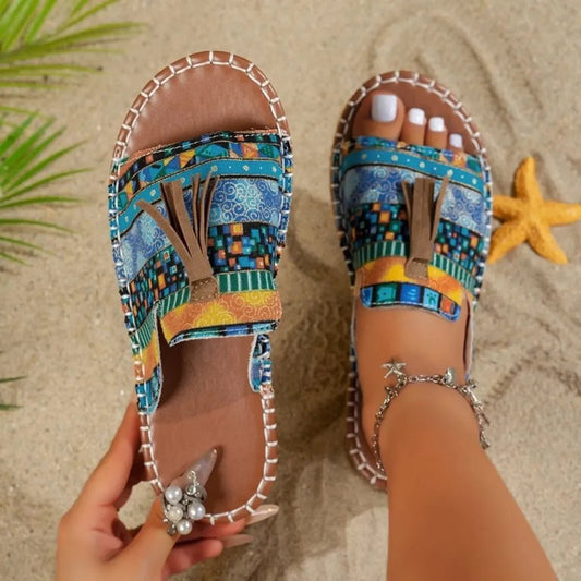 Tassel Open Toe Sandals - minbolu -